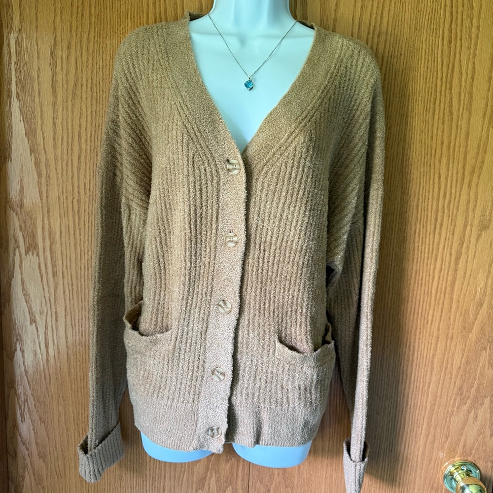 Grace & Lace Cozy Tan Cardigan
